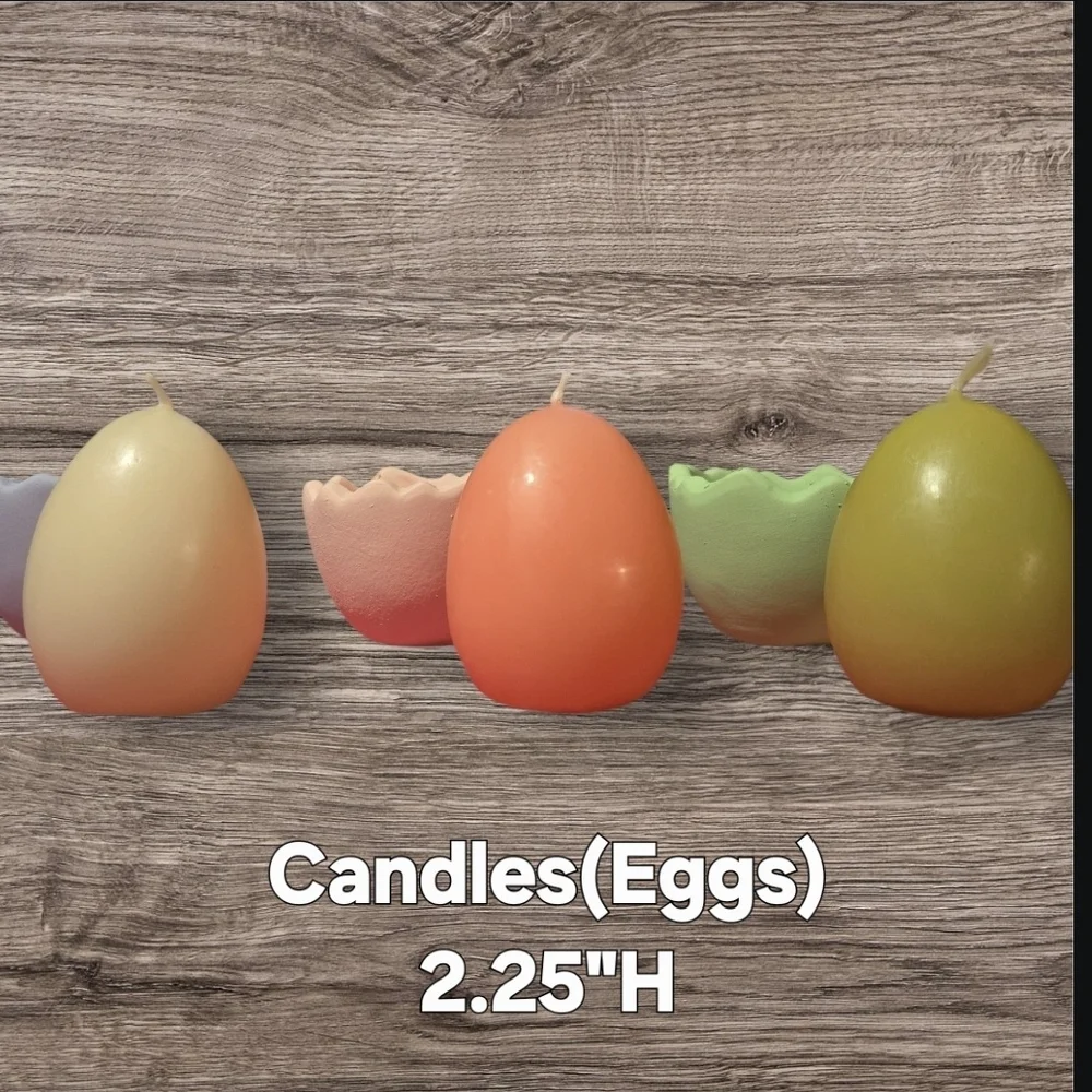 Imagination in Action Vintage Pastel Egg Candles Set of 3 NWT